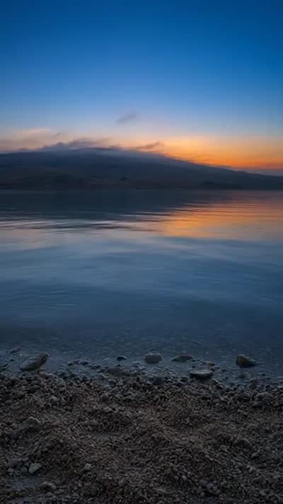 the sea of galilee at dusk
